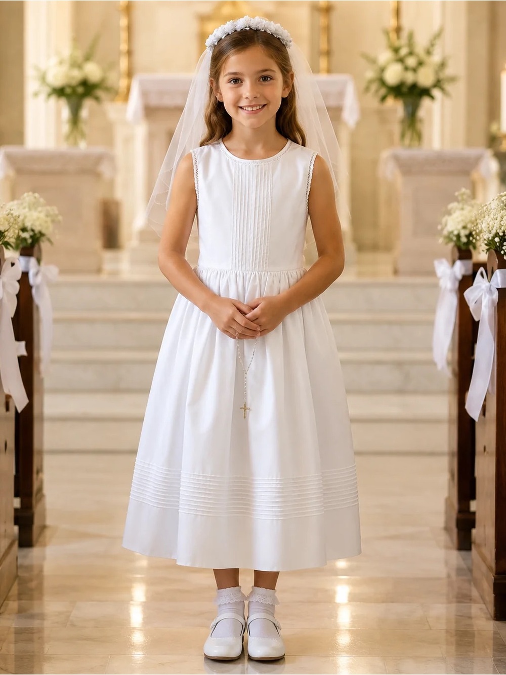 WHITE COMMUNION DRESS - LULU BEBE